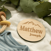 Personalized Wooden Children's Announcement Sign for Gender Reveals Baby Showers and Hospital Visits