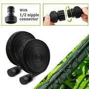 Устойчивый резиновый шланг для полива с соединителем 1/2 дюйма для садовых грядок, полива фундаментов и орошения газонов.