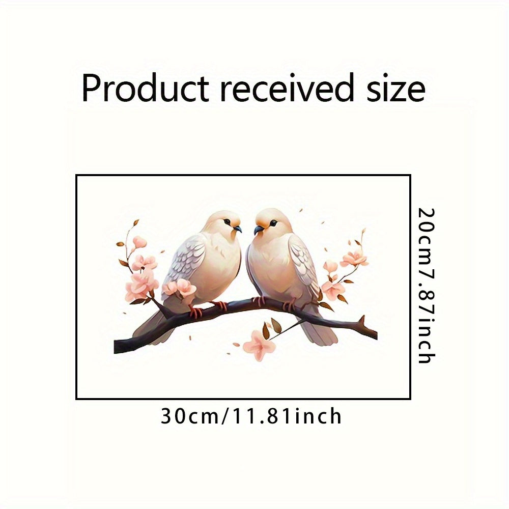 White Bird and Flower Branch Window Clings Decor for Bedrooms and Living Rooms