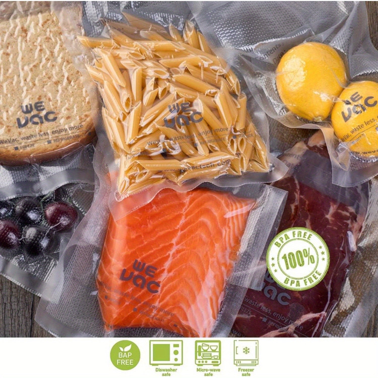 Commercial Grade BPA-Free Vacuum Sealer Bags for Meal Prep and Sous Vide with Patented Suction Channels Bulk Pack