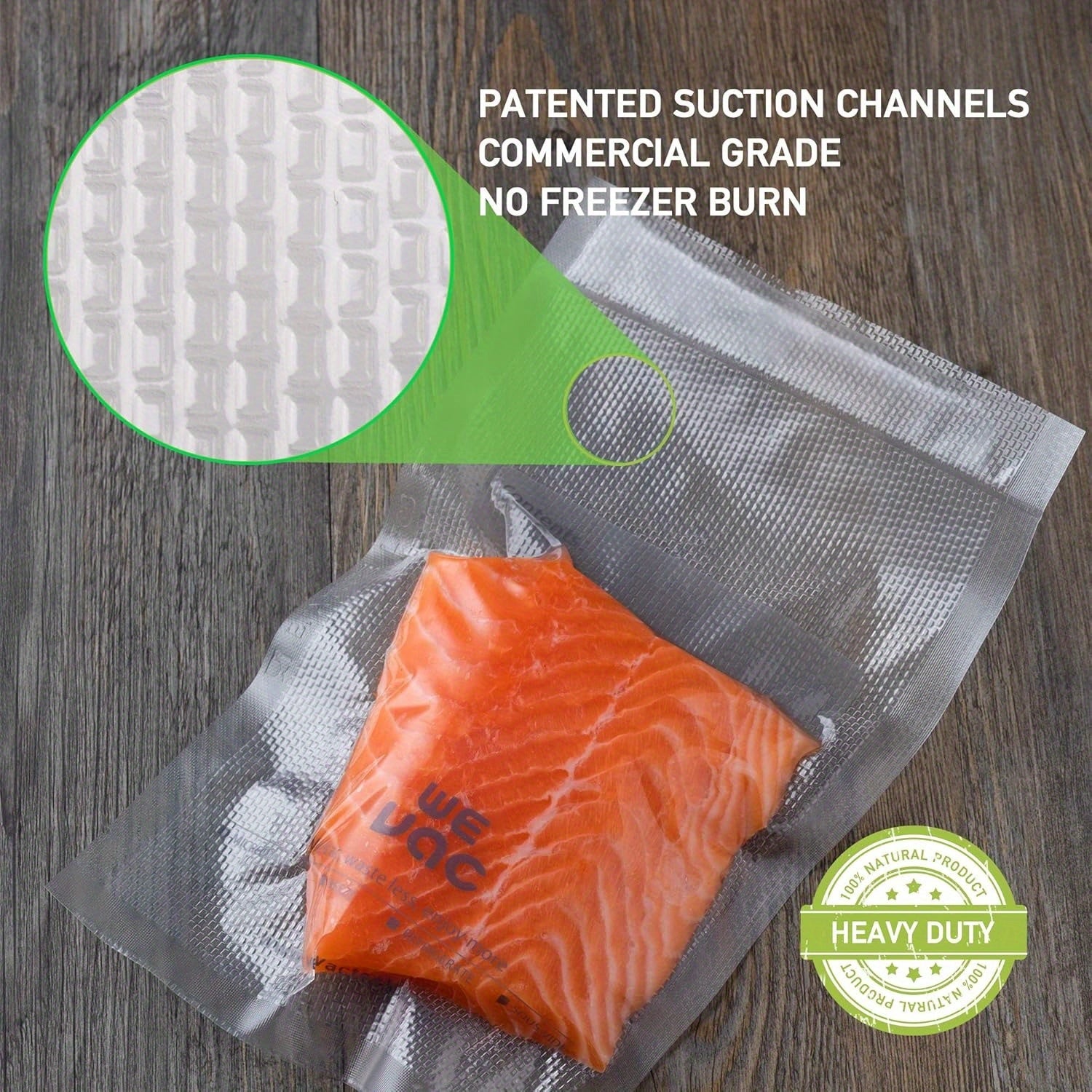 Commercial Grade BPA-Free Vacuum Sealer Bags for Meal Prep and Sous Vide with Patented Suction Channels Bulk Pack