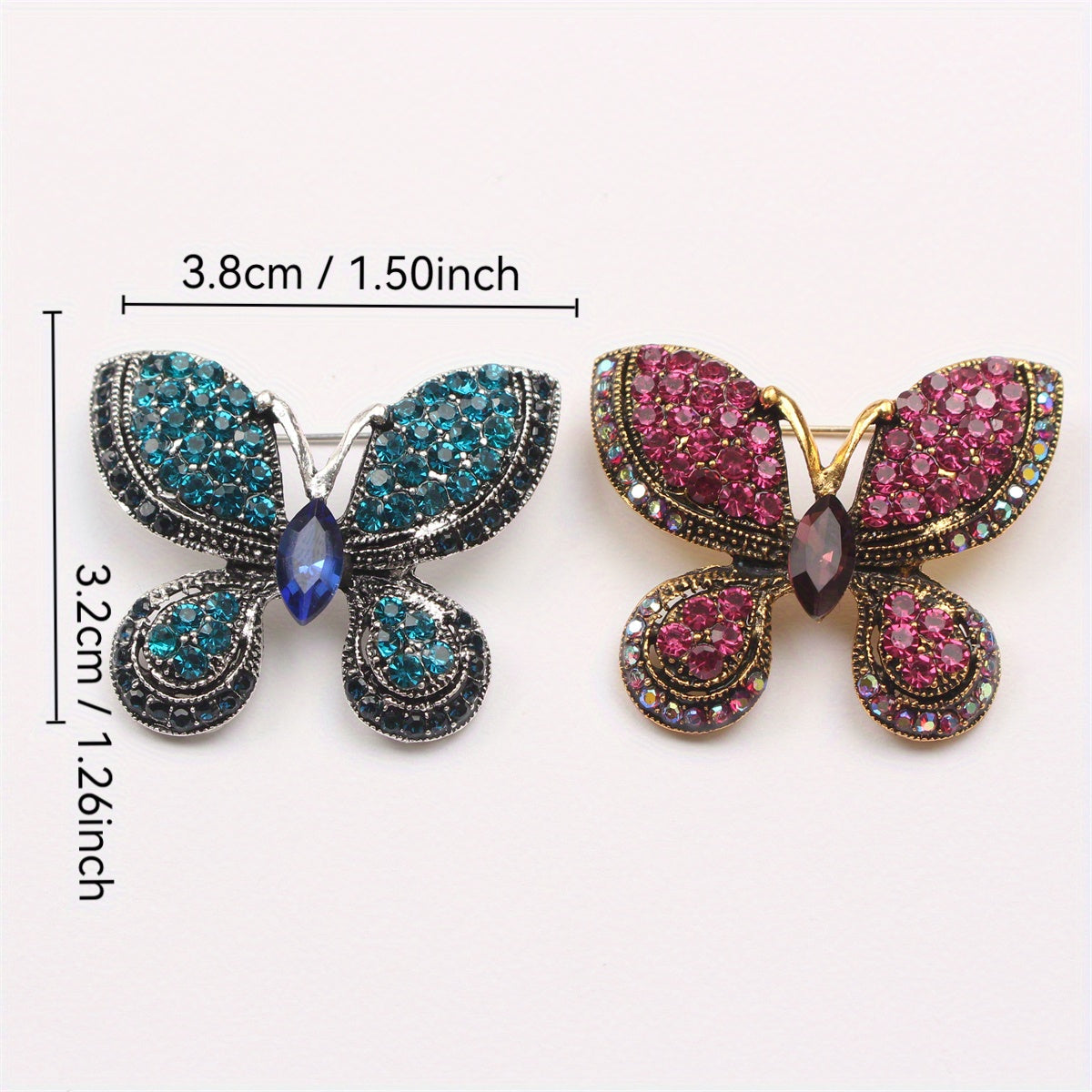 Elegant Rhinestone Butterfly Brooch for Women Jewelry Accessories