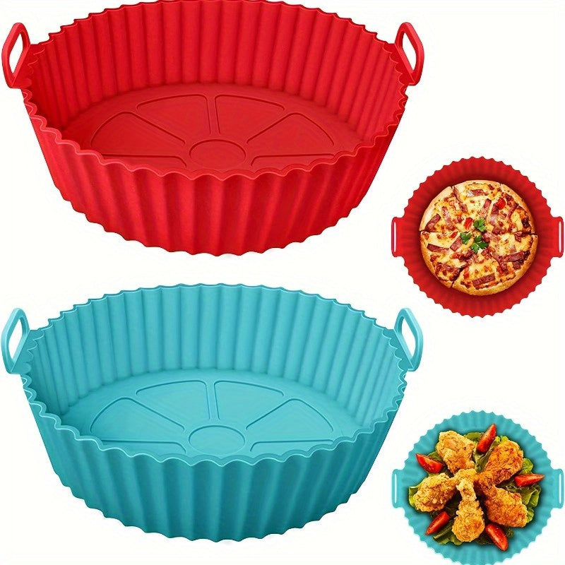 8-Inch Reusable Silicone Air Fryer Liner Non-Stick Heat-Resistant for 3-7 QT Models