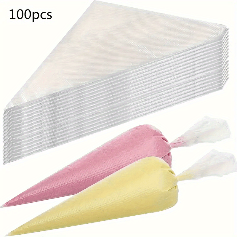 100 Disposable Piping Bags for Cake Decoration, Triangular Icing, Frosting, Cookies