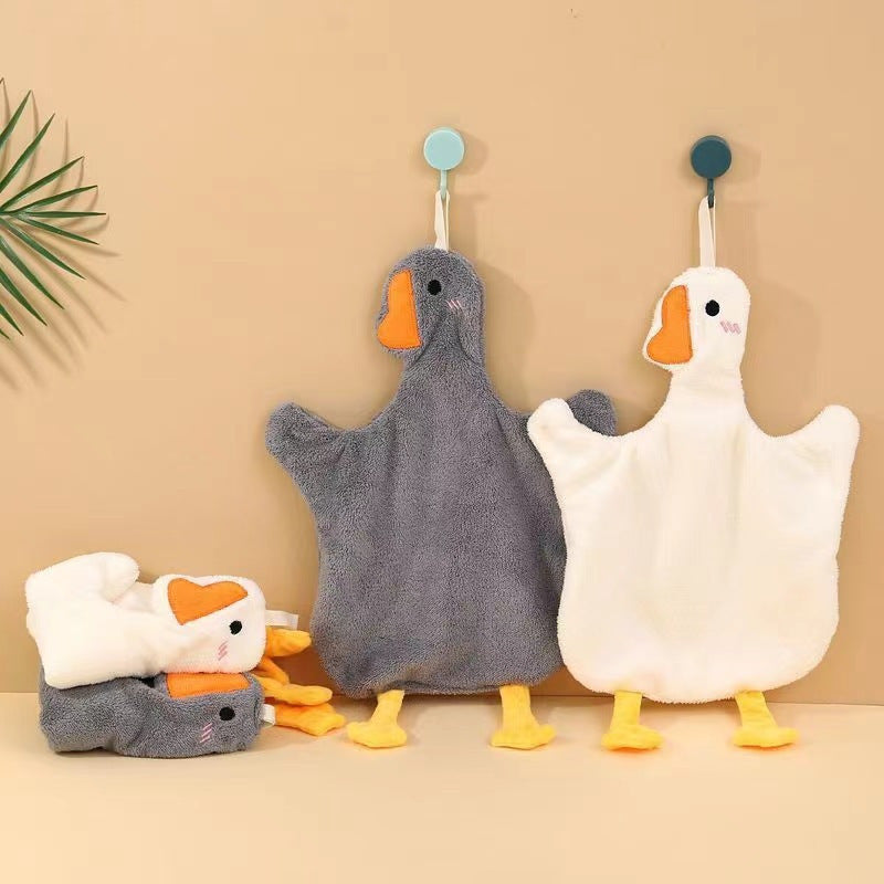 Cartoon Duck Hand Towel Set Soft Quick-Dry Cotton Bathroom Towel 30g/㎡