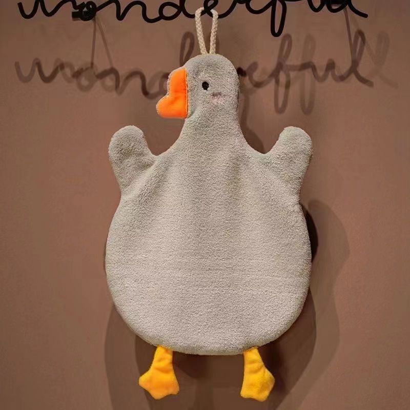 Cartoon Duck Hand Towel Set Soft Quick-Dry Cotton Bathroom Towel 30g/㎡