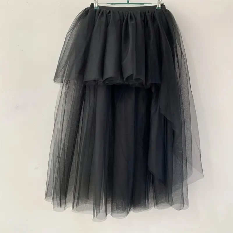 Plus Size Sheer Mesh Tulle Tutu Skirt Gothic Style for Weddings Parties Performances