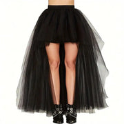 Plus Size Sheer Mesh Tulle Tutu Skirt Gothic Style for Weddings Parties Performances