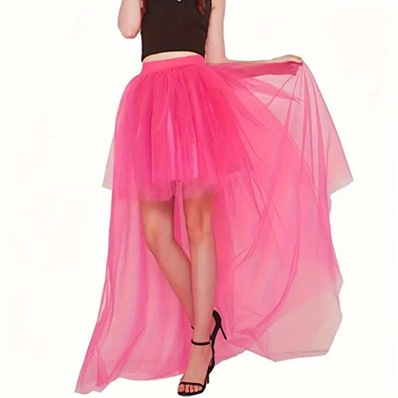 Plus Size Sheer Mesh Tulle Tutu Skirt Gothic Style for Weddings Parties Performances