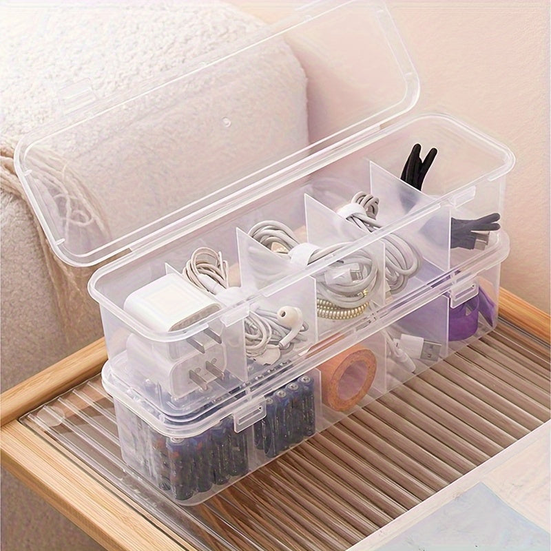 Clear Plastic Desk Organizer with Multiple Compartments for Home Office Storage
