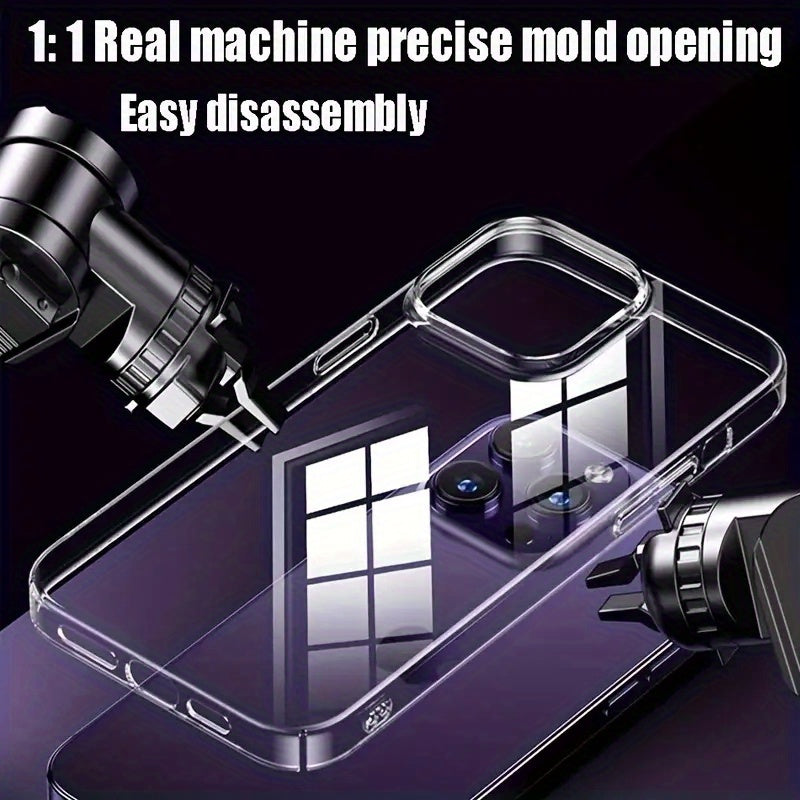 Luxury Clear Shockproof TPU Phone Case for iPhone 16 15 14 13 12 11 Pro Max Mini