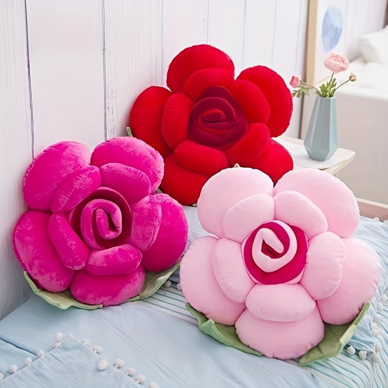 Cojín decorativo de rosa rosa de 11 pulgadas para sala de estar y dormitorio