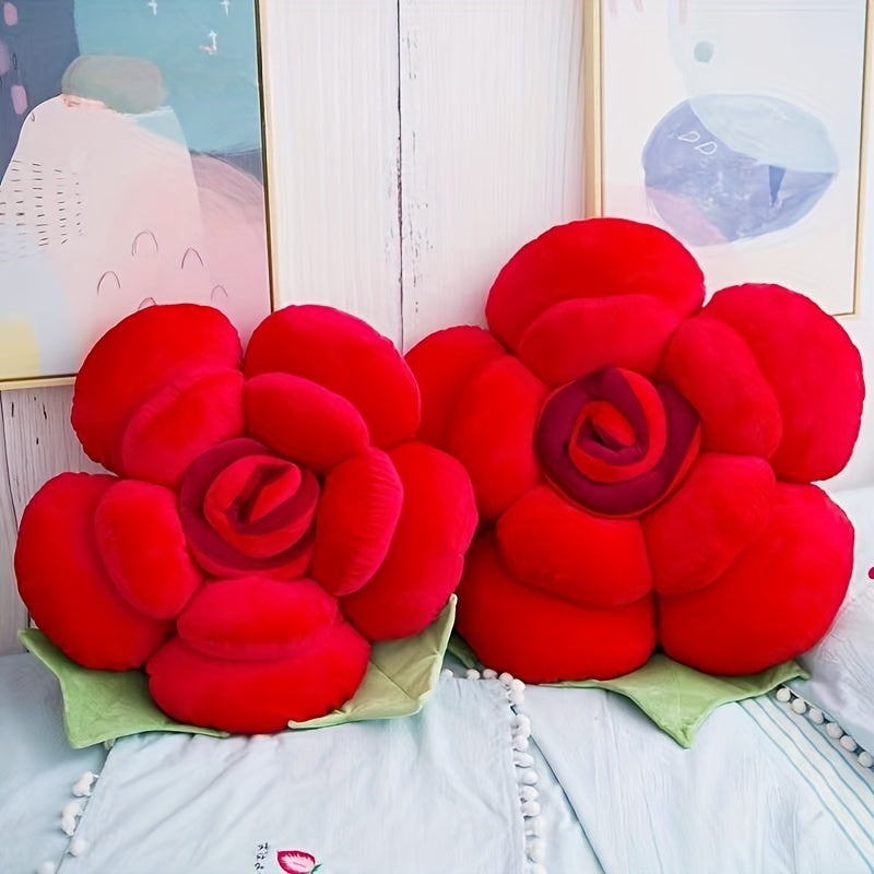 Cojín decorativo de rosa rosa de 11 pulgadas para sala de estar y dormitorio