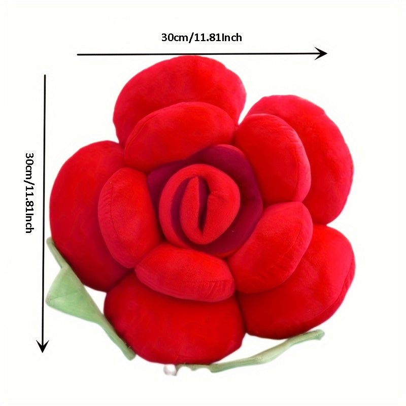 11-Inch Pink Rose Cushion Decorative Throw Pillow for Living Room Bedroom