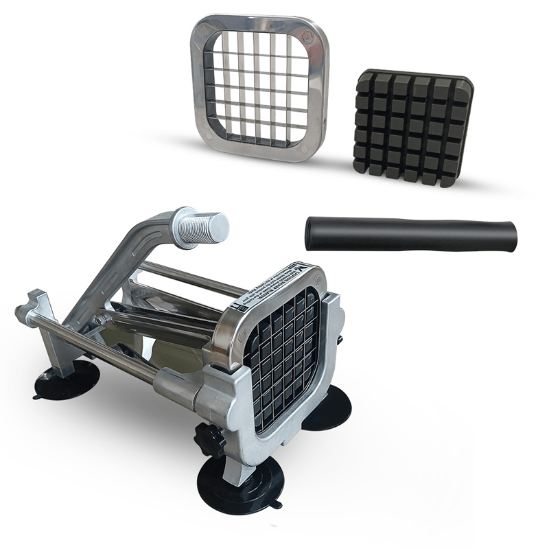 Stainless Steel Manual Potato Cutter with 1/2" and 3/8" Blades for Vegetables