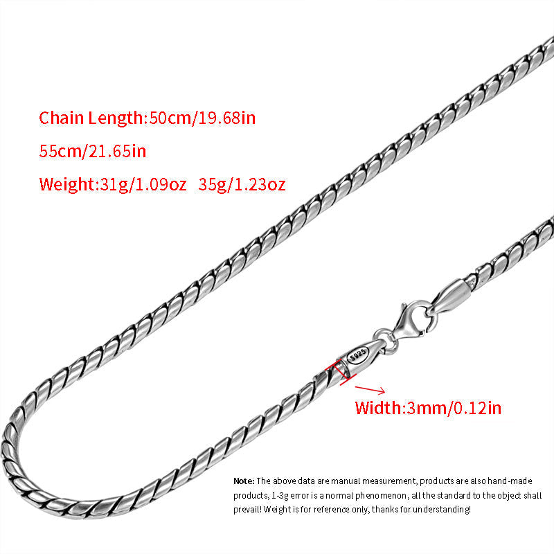 Vintage va hip-hop uslubidagi gippoallergen 925 sterling kumush marjon - tasodifiy kiyimlar yoki musiqa festivallari uchun ideal.