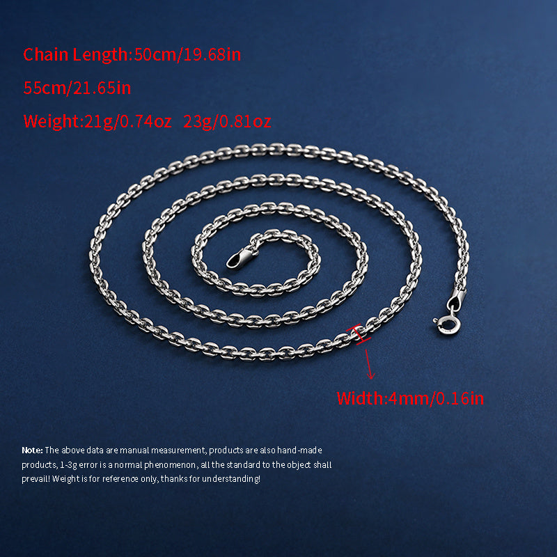 925 Sterling Silver'dan yasalgan Retro Zanjirli Marjon - Hamkoringiz uchun ideal sovg'a - Kundalik kiyim va konsertlar uchun ajoyib