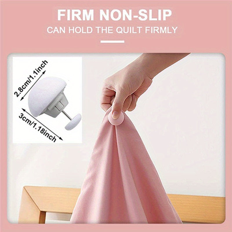 Set of 8 Mushroom Shaped Bed Sheet Grippers for Secure Mattress and Bedding