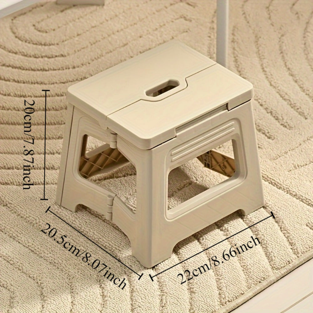Taburete plegable de plástico cuadrado, portátil, duradero y antideslizante para hogar, cocina y exterior