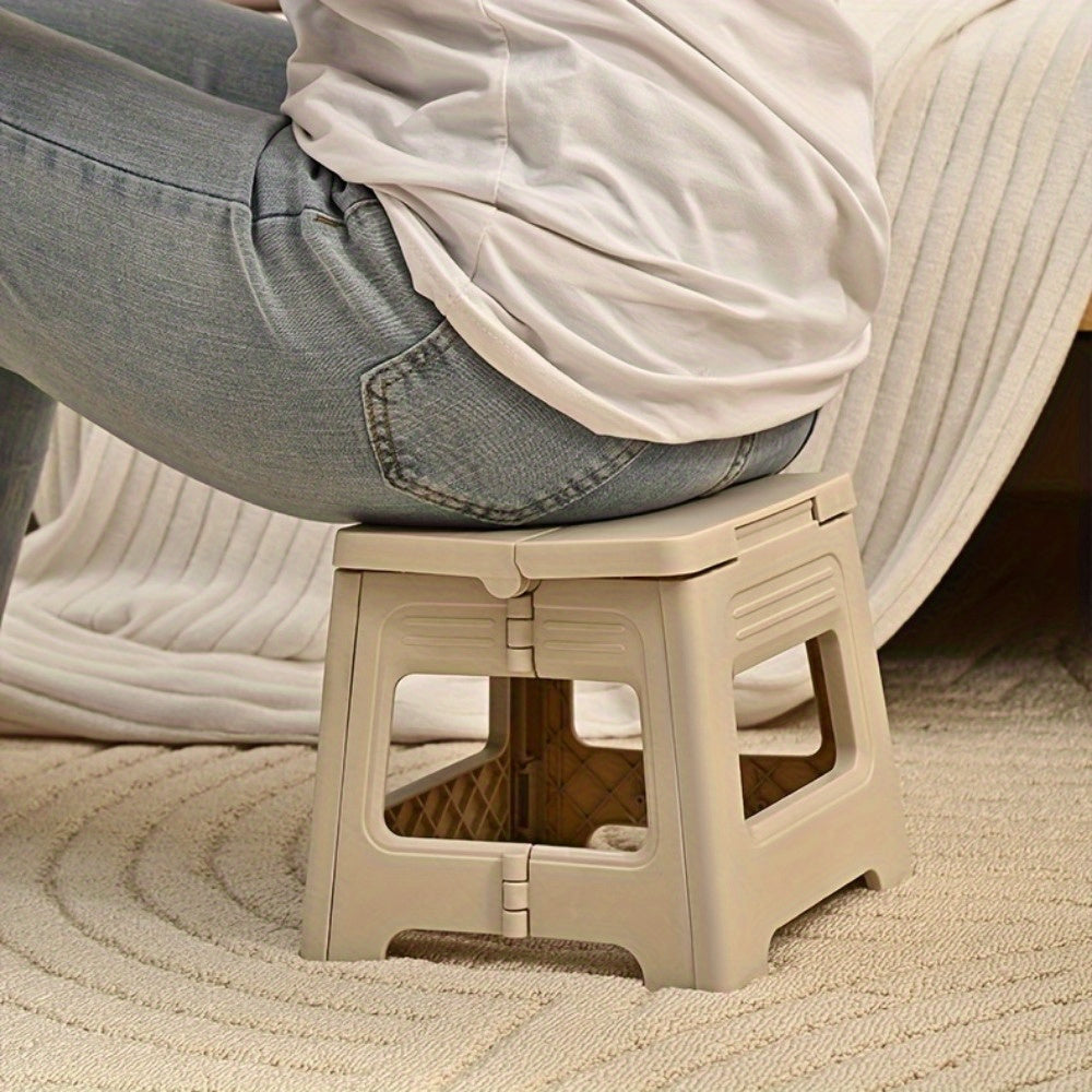 Taburete plegable de plástico cuadrado, portátil, duradero y antideslizante para hogar, cocina y exterior