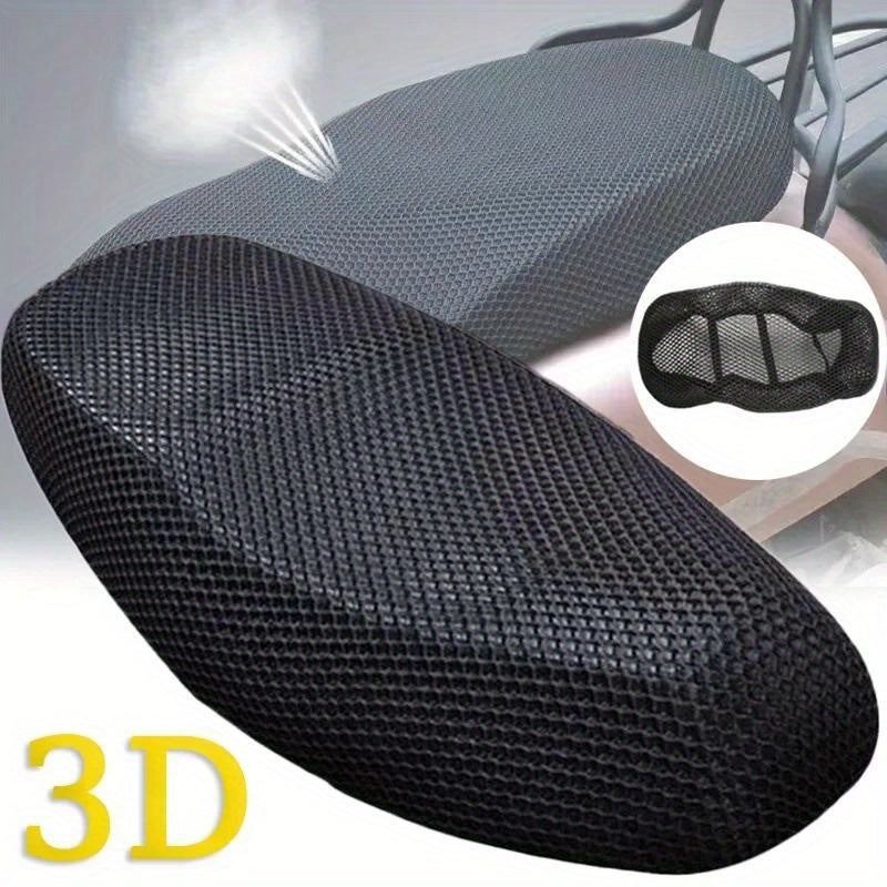 Cubierta de asiento de motocicleta de malla 3D transpirable universal antideslizante de poliéster