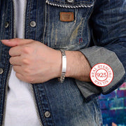 Men's Sterling Silver Hip Hop Style Bracelet Unisex Body Chain for Daily Wear and Festivals