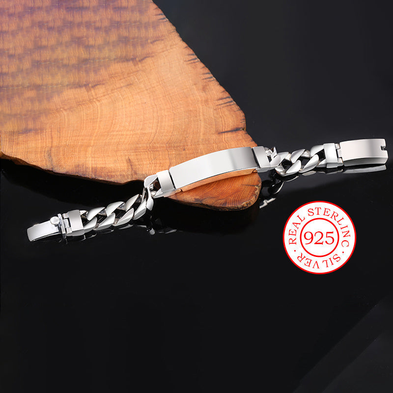 Men's Sterling Silver Hip Hop Style Bracelet Unisex Body Chain for Daily Wear and Festivals