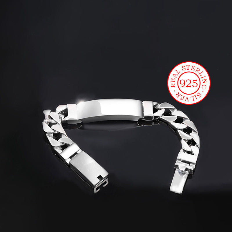 Men's Sterling Silver Hip Hop Style Bracelet Unisex Body Chain for Daily Wear and Festivals