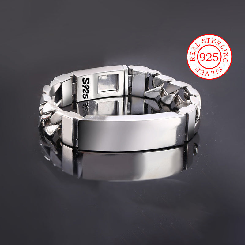 Men's Sterling Silver Hip Hop Style Bracelet Unisex Body Chain for Daily Wear and Festivals