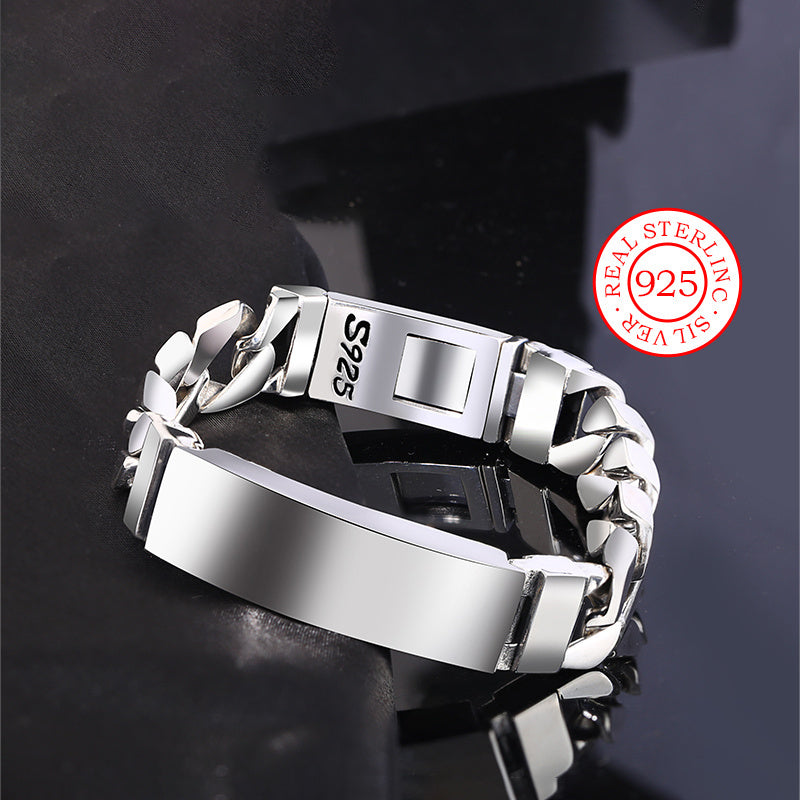 Men's Sterling Silver Hip Hop Style Bracelet Unisex Body Chain for Daily Wear and Festivals