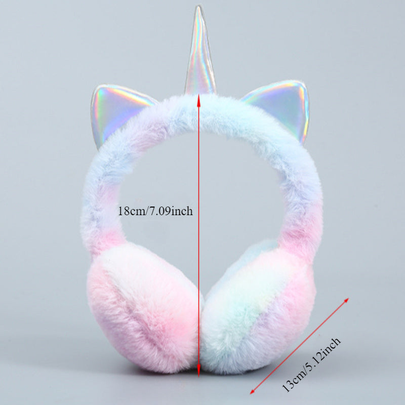 Colorful Sequin Unicorn Earmuffs Winter Ear Warmers for Kids and Adults