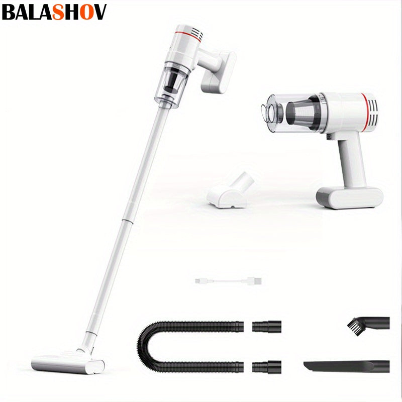Balashov qo'l vakuum tozalagichi tez zaryad, past shovqin, 14kPa so'rish kuchi va uy, avtomobil va uy hayvonlari sochlari uchun ixcham dizayn bilan.