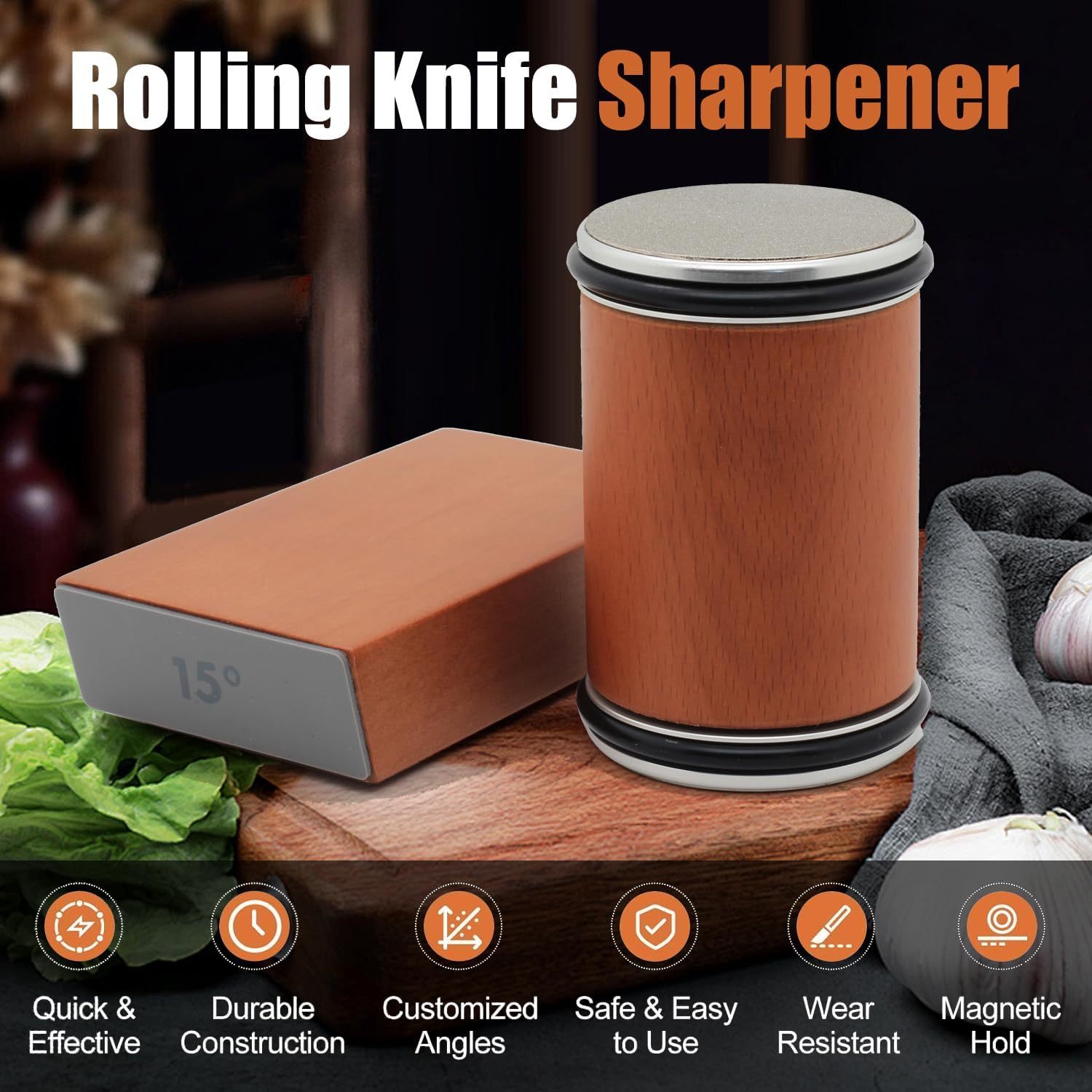 Naychalar va batareyalarisiz magnit burchaklar bilan zanglamaydigan po'latdan yasalgan pichoqni qirqish to'plami