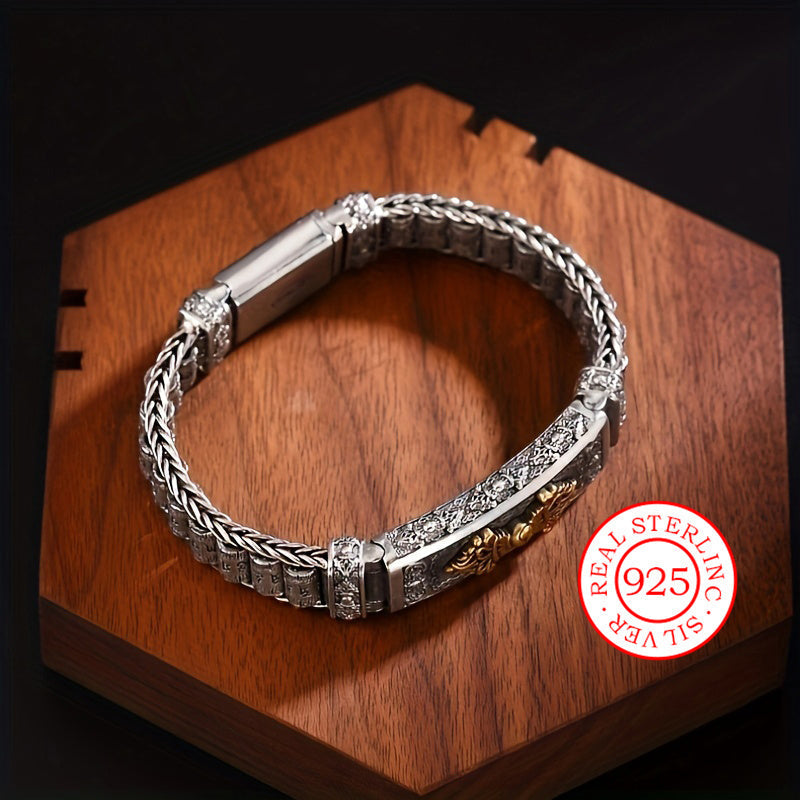 Silver Bracelet Retro Hip Hop Style for Everyday Wear and Festivals