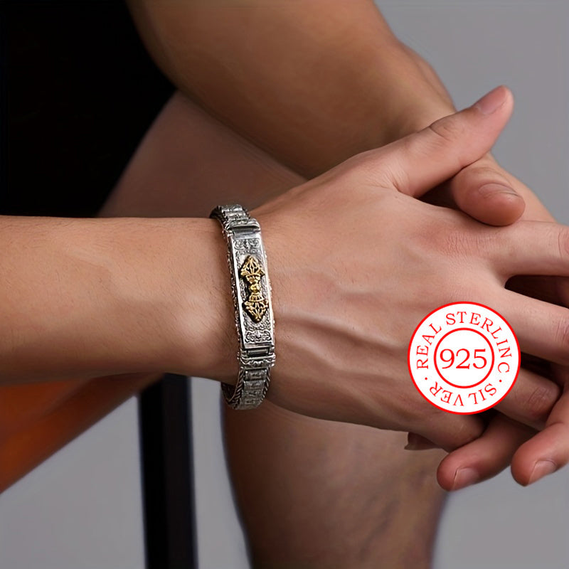 Silver Bracelet Retro Hip Hop Style for Everyday Wear and Festivals