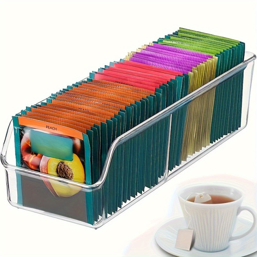 Clear Plastic Tea Bag Organizer for Coffee Sugar Packets Spice Pouches Kitchen Storage