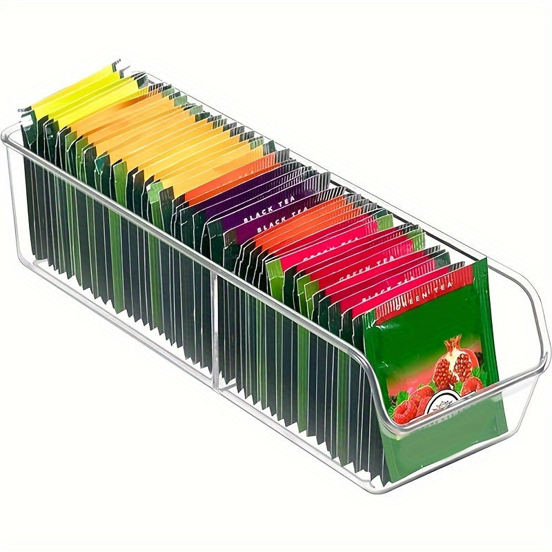 Clear Plastic Tea Bag Organizer for Coffee Sugar Packets Spice Pouches Kitchen Storage