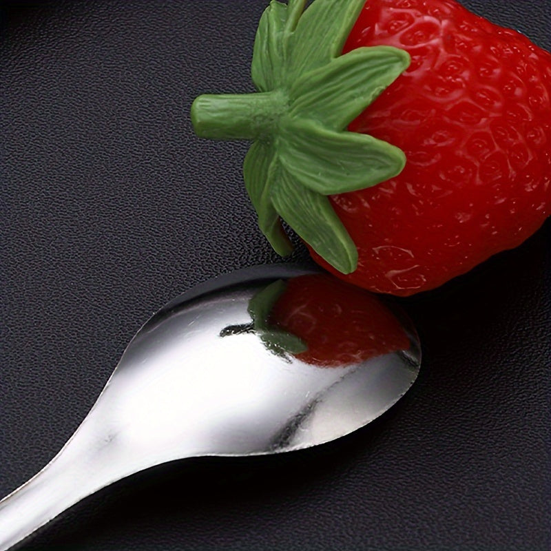 Set of 4 Heart-Shaped Handle Stainless Steel Spoons for Coffee Tea Soup