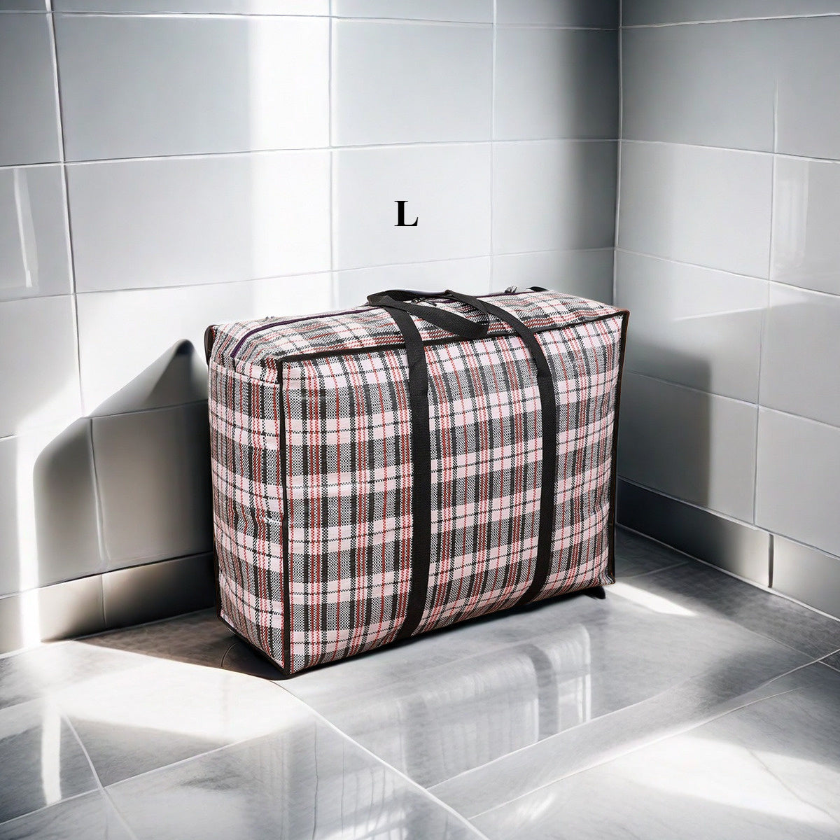Waterproof Black Striped Storage Bag Foldable for Travel Home Organization