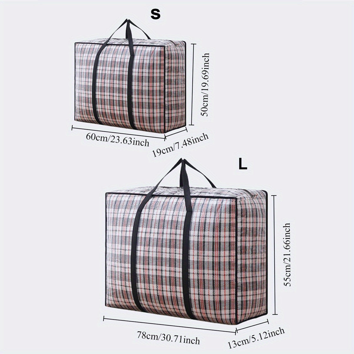 Waterproof Black Striped Storage Bag Foldable for Travel Home Organization