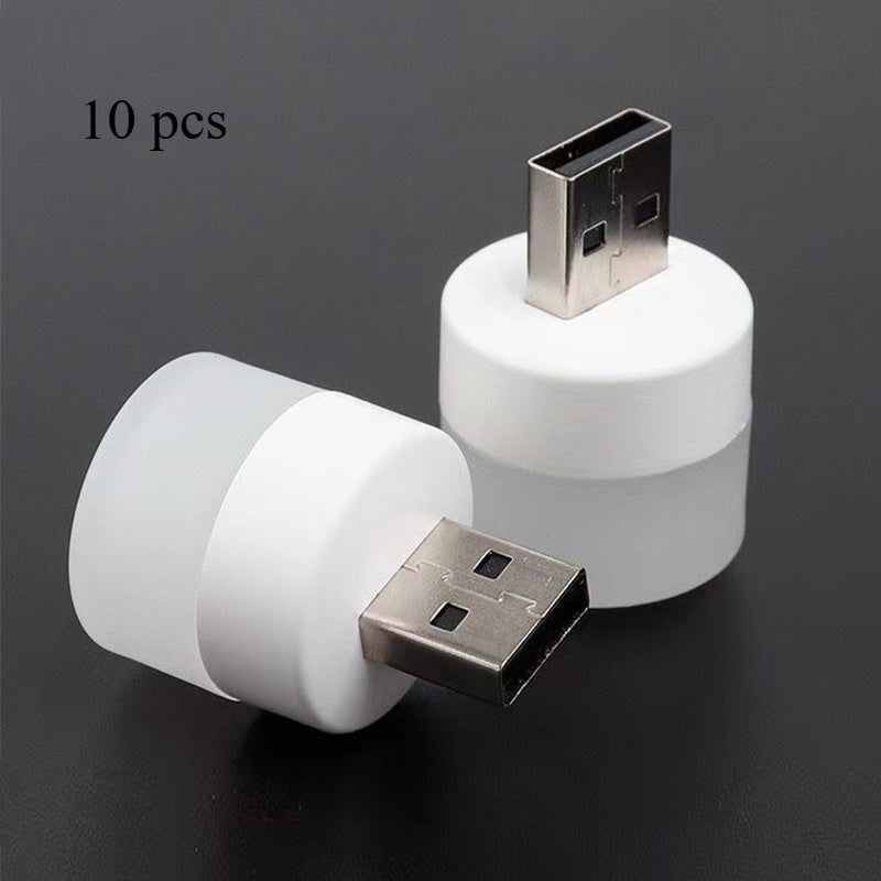 Mini USB Night Lights 10 Pack Warm White LED Eye-Care Reading for Bedroom