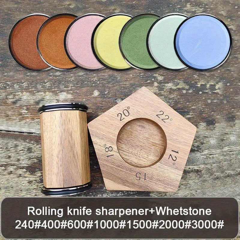 Многофункциональный набор точилок для ножей с роликами - ручной, металлический кухонный инструмент для заточки с точностью под различными углами 12°, 15°, 18°, 20° и 22°.