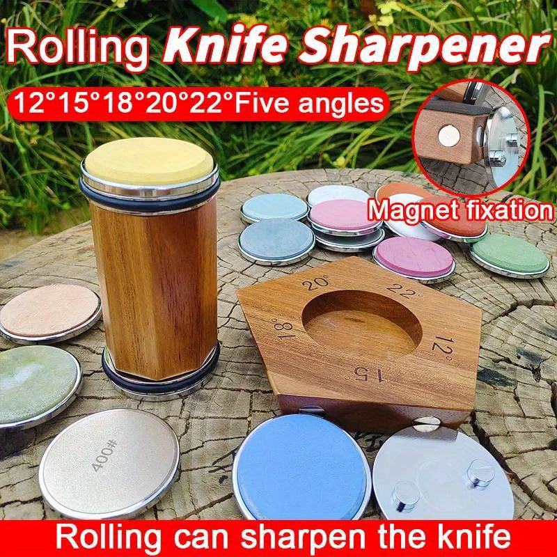 Multi-Functional Rolling Knife Sharpener Set Manual Metal Kitchen Tool for Precision Sharpening