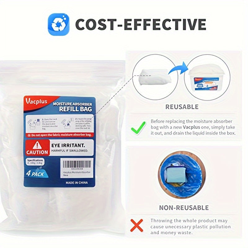 14oz Qayta ishlatiladigan namlikni yutuvchi quti, aromatsiz, shkaflar uchun namlikni olib tashlovchi