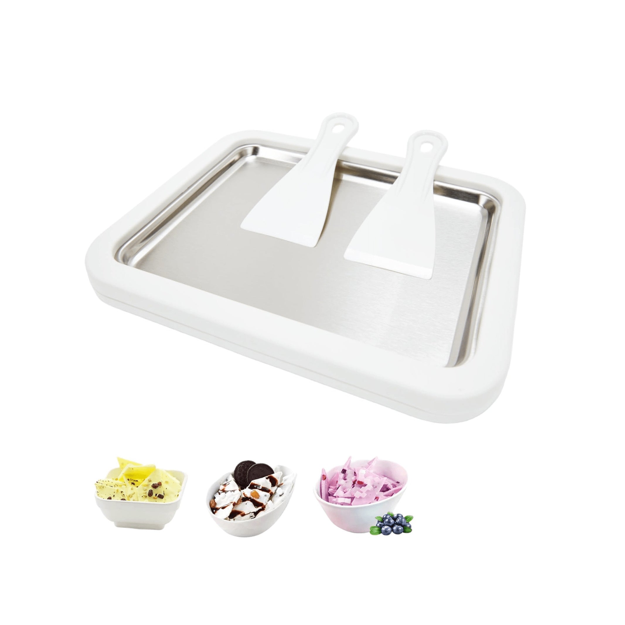 Bir parcha qo'lda ishlatiladigan zanglamaydigan po'latdan yasalgan muzqaymoq tayyorlagich, 3 kvart sig'imga ega, DIY muzlatilgan yogurt va muzqaymoq plastinkasi, oilaviy foydalanish uchun elektr talab qilinmaydi.