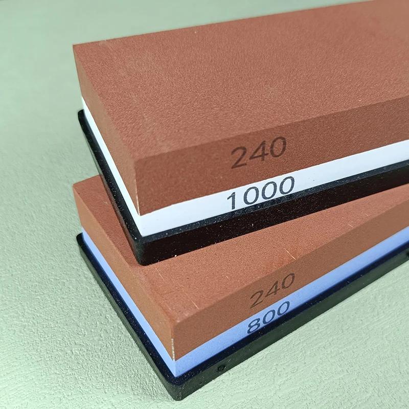 Professional Sharpening Stone Set with Dual Grit, Bamboo Base and Non-Slip Rubber