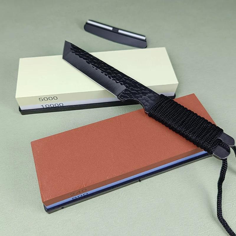 Professional Sharpening Stone Set with Dual Grit, Bamboo Base and Non-Slip Rubber