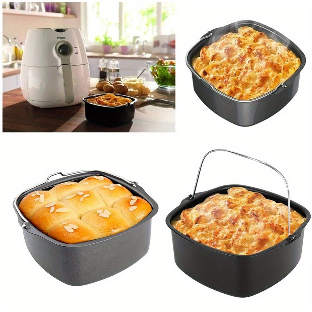 8-Inch Square Non-Stick Cake Pan for Air Fryer and Oven Baking Set