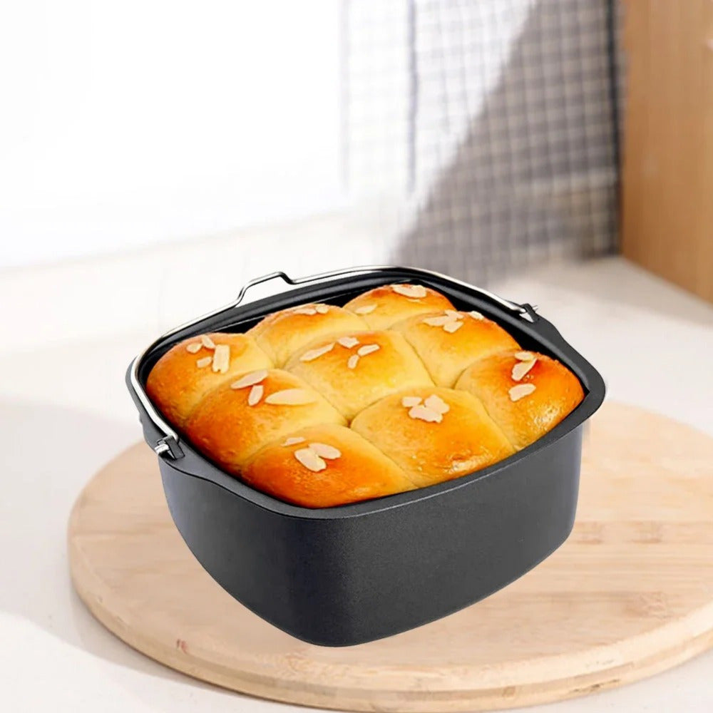 8-Inch Square Non-Stick Cake Pan for Air Fryer and Oven Baking Set
