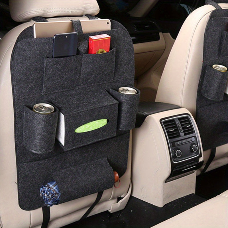 Multi-Functional Car Seat Storage Bag Felt Hanging Organizer Back Seat Cargo